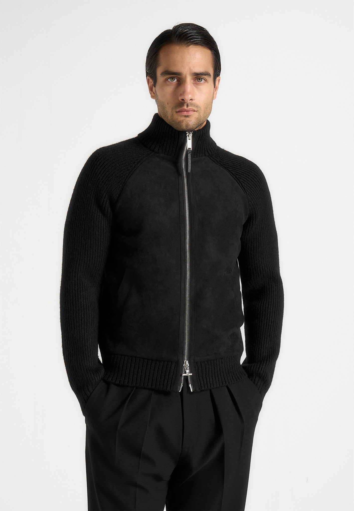 Rami - Suede & Knit Jacket - Black 