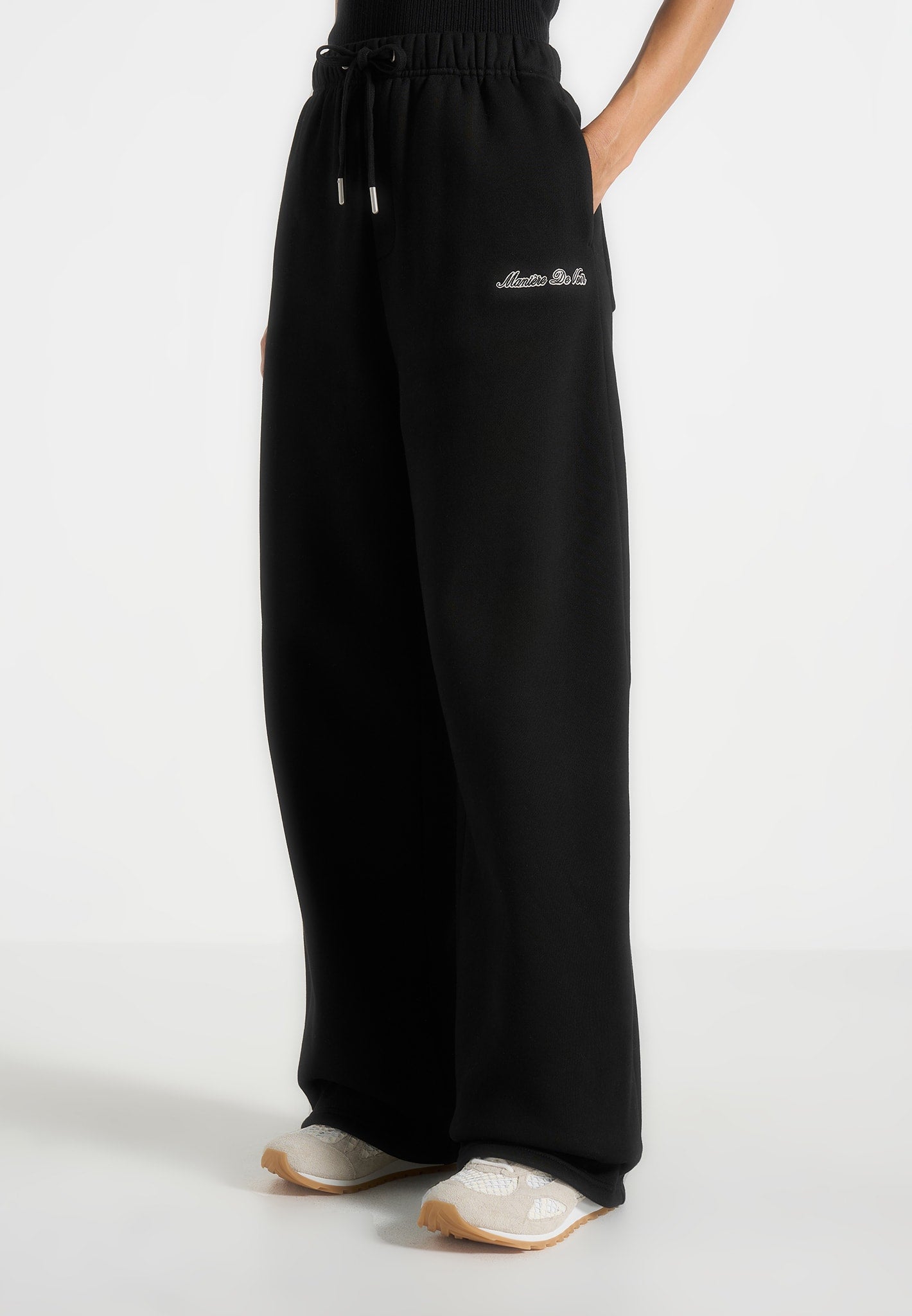 Taylor - Unisex Signature Wide Leg Sweatpants - Black 