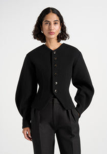 Aya - Wool Hourglass Jacket - Black