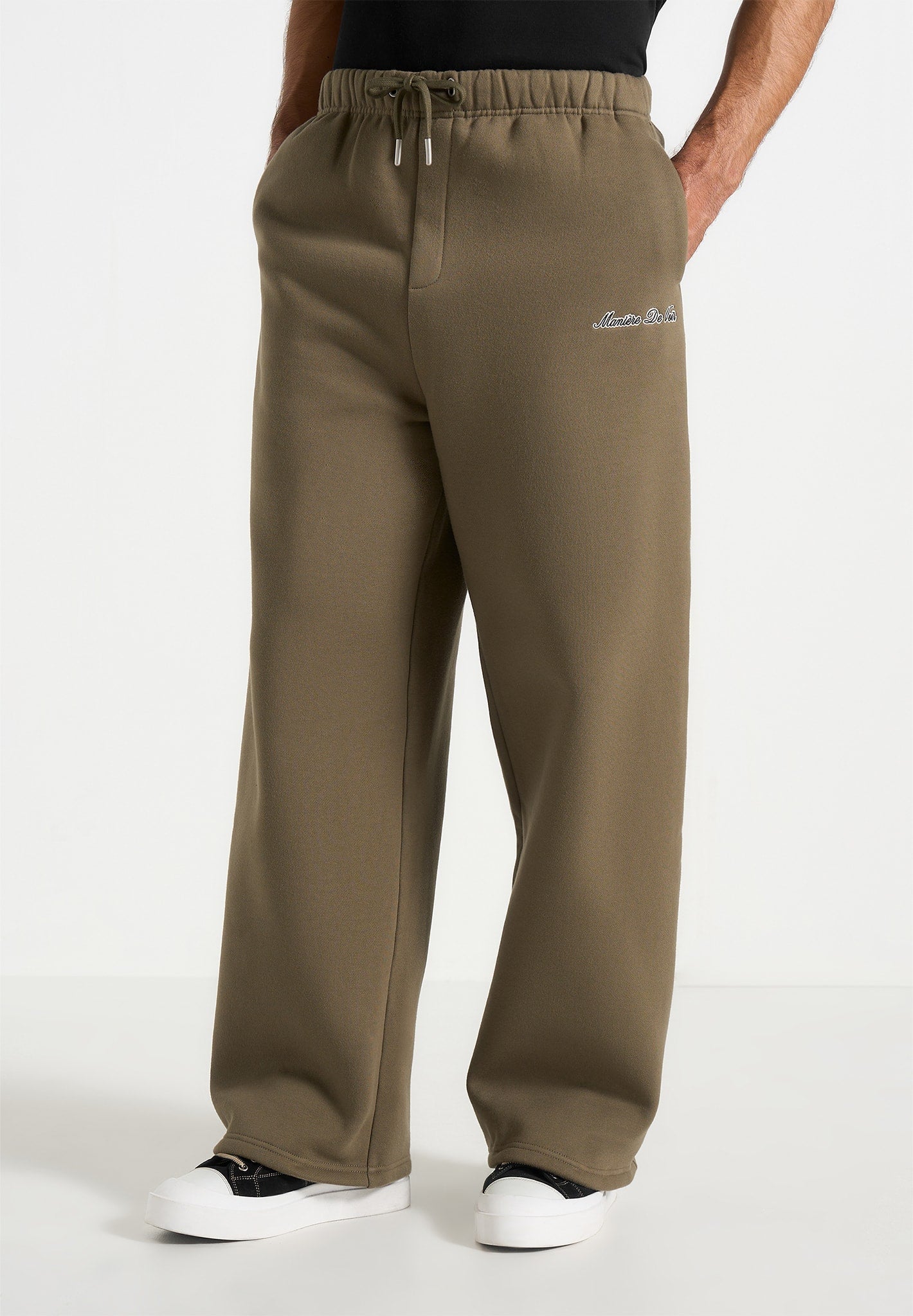 Taylor - Unisex Signature Wide Leg Sweatpants - Olive 
