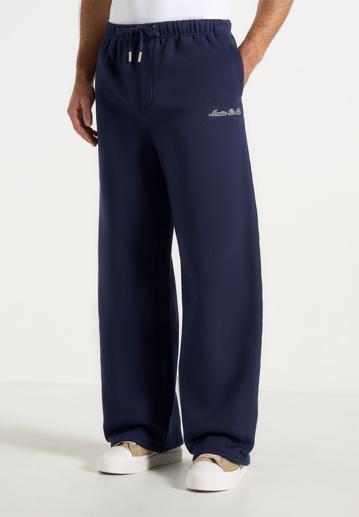 Taylor - Unisex Signature Wide Leg Sweatpants - Navy 