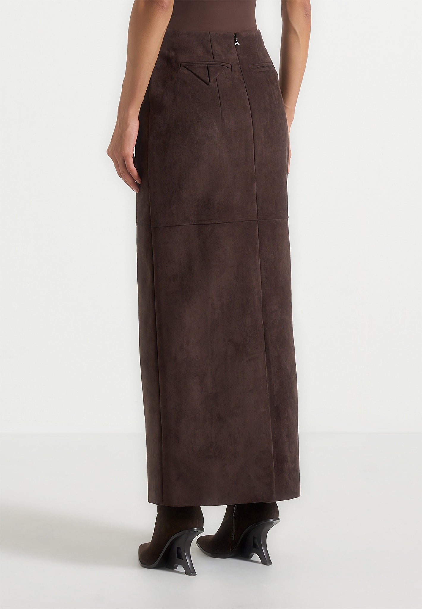 Célie - Suede Maxi Skirt - Brown