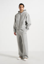Taylor - Unisex Signature Wide Leg Sweatpants - Marl Grey