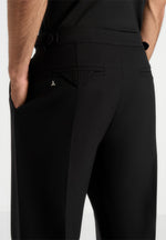 Pierre - Relaxed Fit Twin Pleat Tailored Trousers - Black