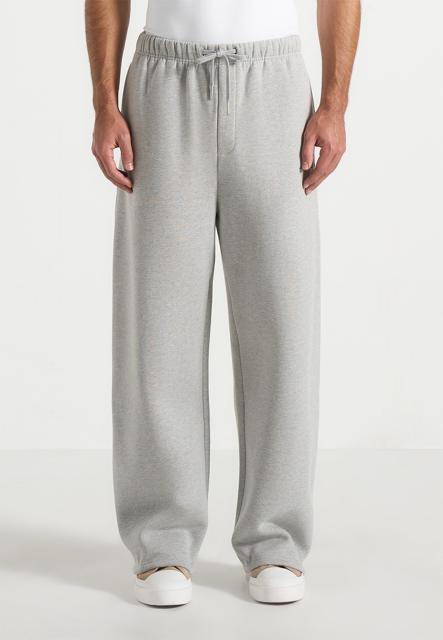 Taylor - Unisex Signature Wide Leg Sweatpants - Marl Grey