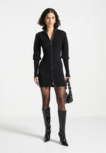 chunky-knit-contour-jumper-dress-black