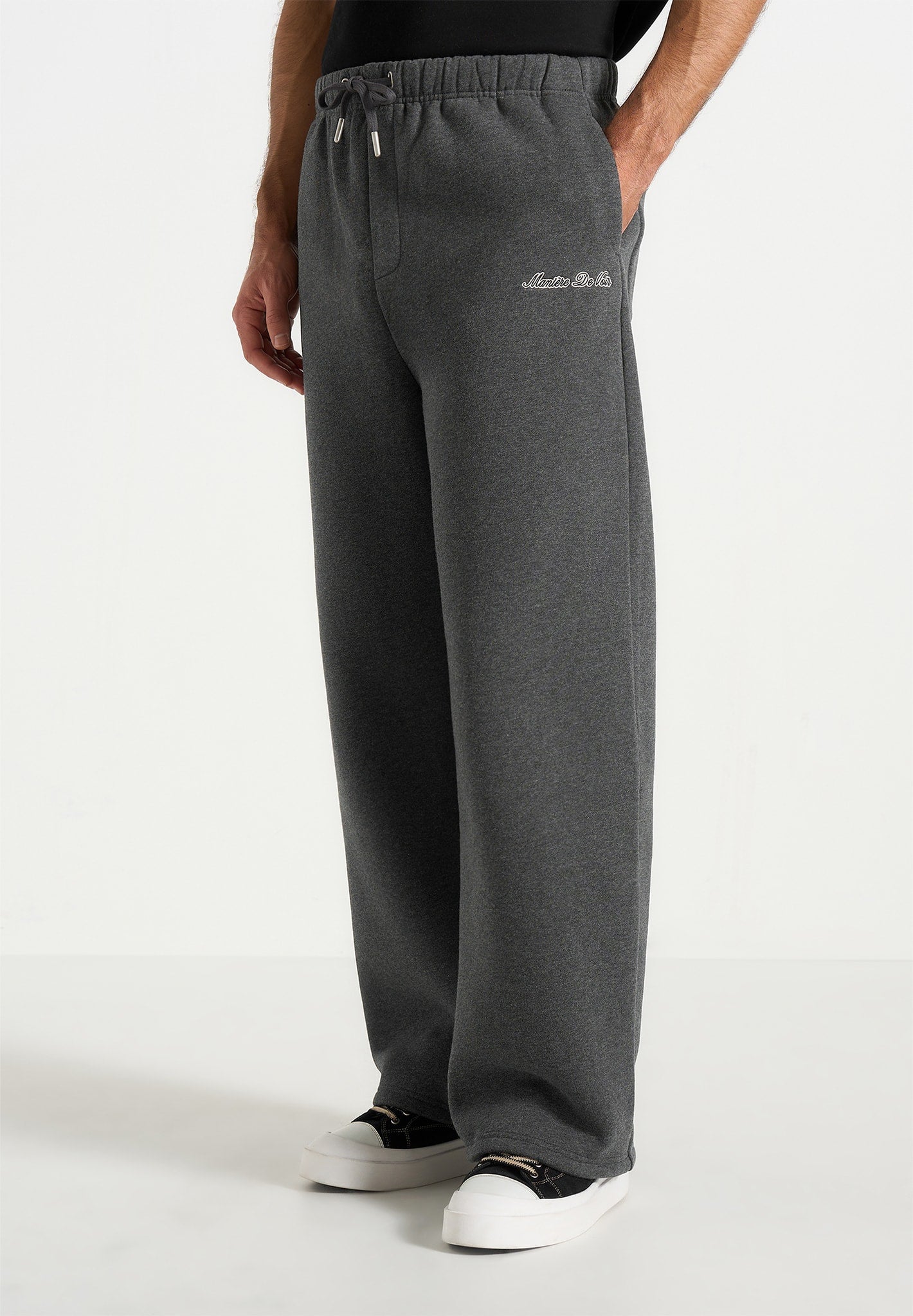 Taylor - Unisex Signature Wide Leg Sweatpants - Charcoal Grey 