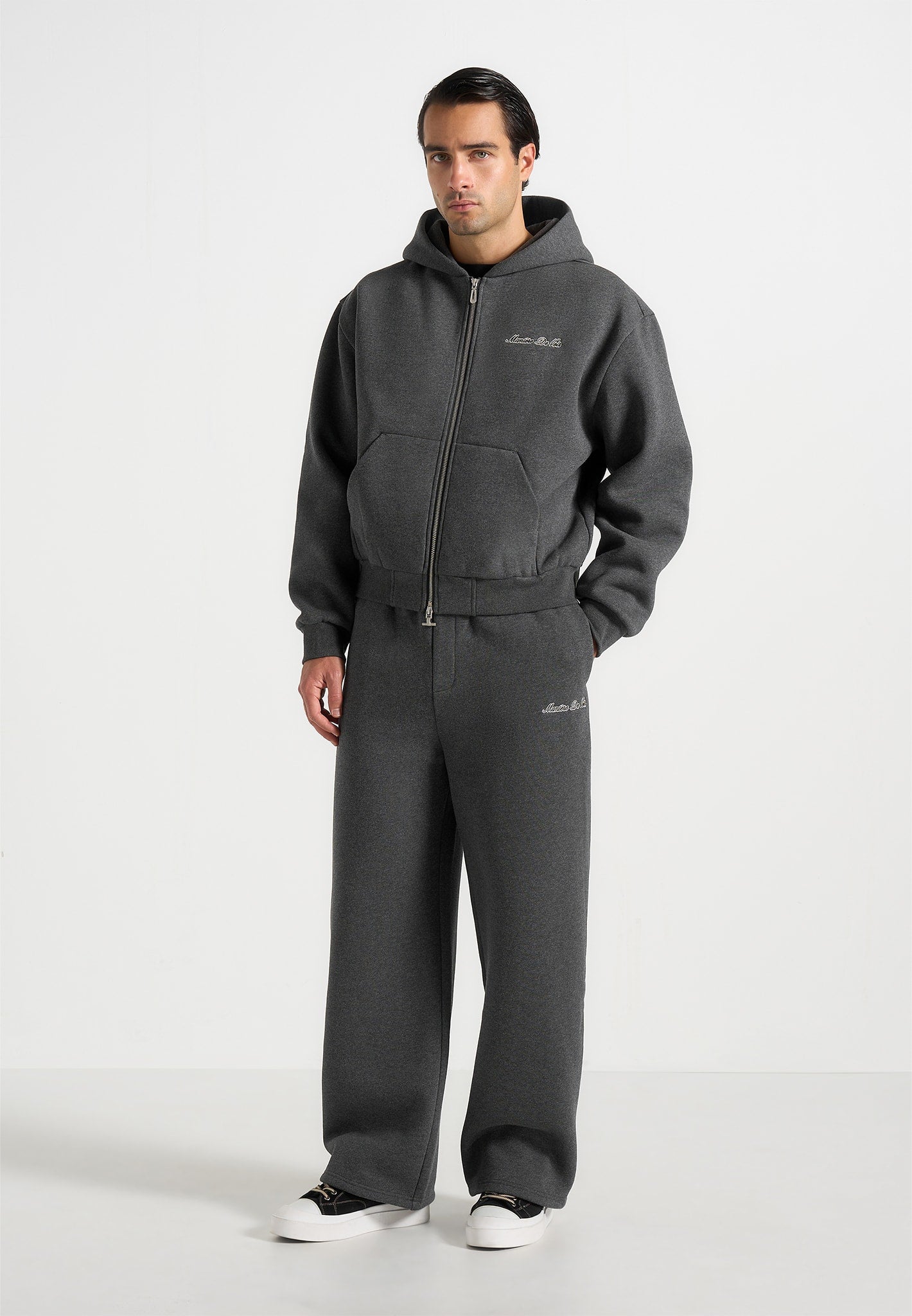 Taylor - Unisex Signature Wide Leg Sweatpants - Charcoal Grey