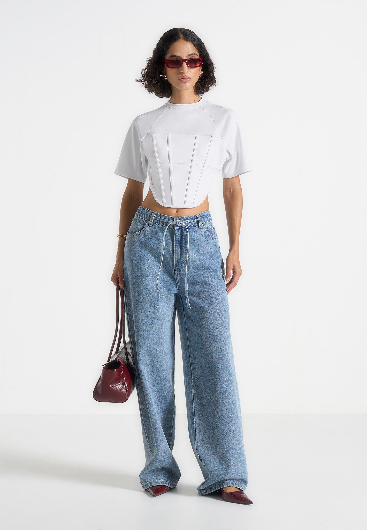 シャツ/ブラウス(半袖/袖なし) CORSET LIKE PETITE TOPS Mars Corset T-shirt - White | Levi's® US