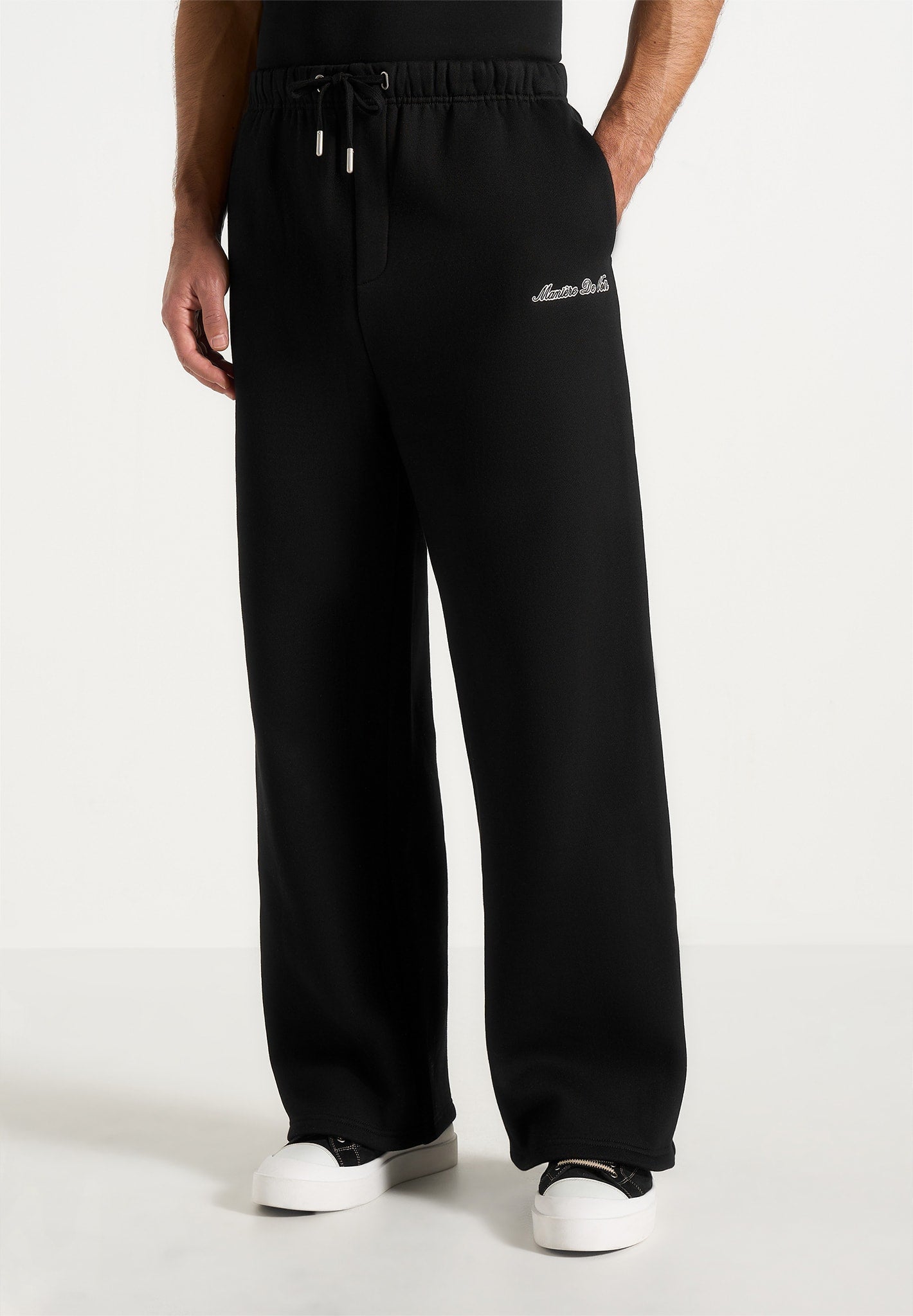 Taylor - Unisex Signature Wide Leg Sweatpants - Black 