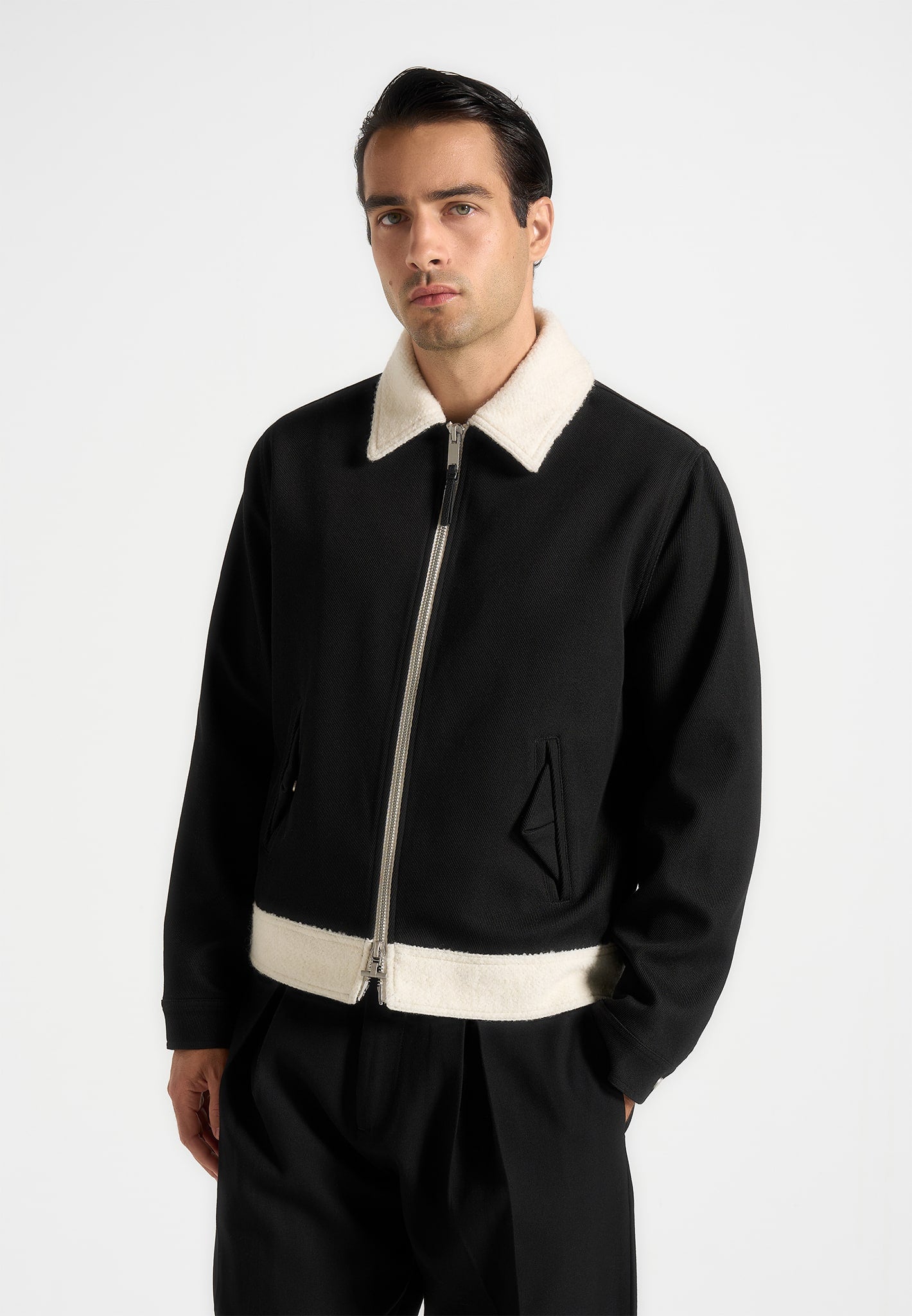 Tony - Twill Contrast Jacket - Black 