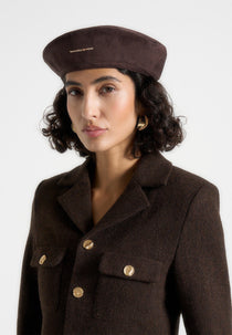 Anya - Suede Beret - Brown