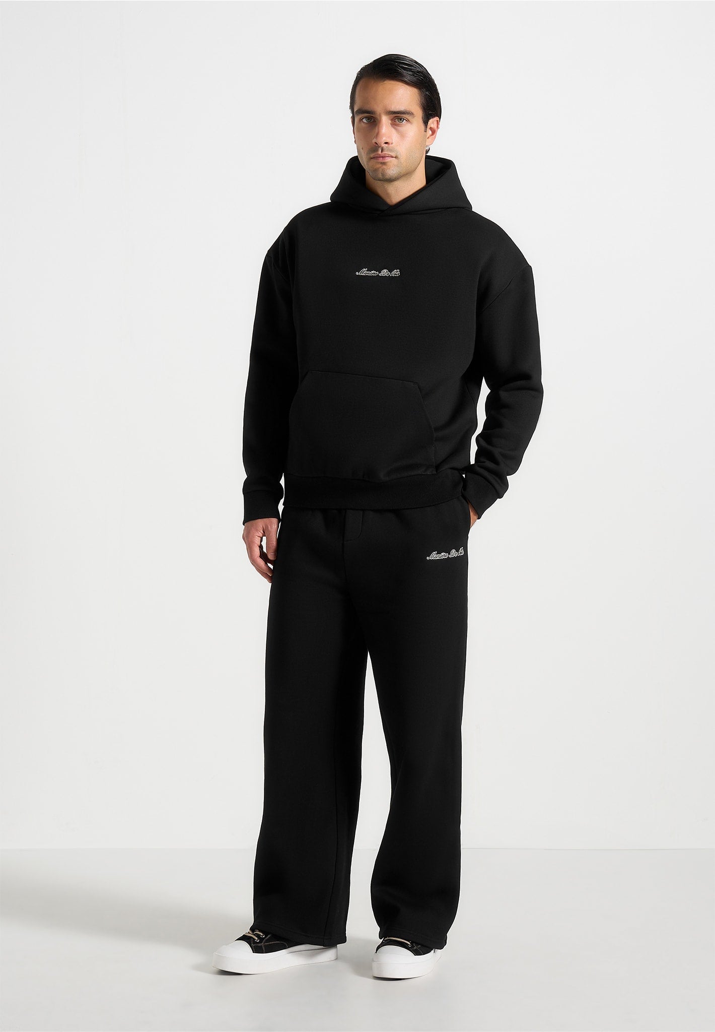 Ollie - Unisex Signature Relaxed Fit Hoodie - Black 