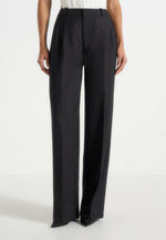 Julie - Tailored Twin Pleat Trousers - Black Speckle