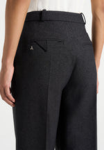 Julie - Tailored Twin Pleat Trousers - Black Speckle