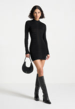 contour-knit-mini-dress-black