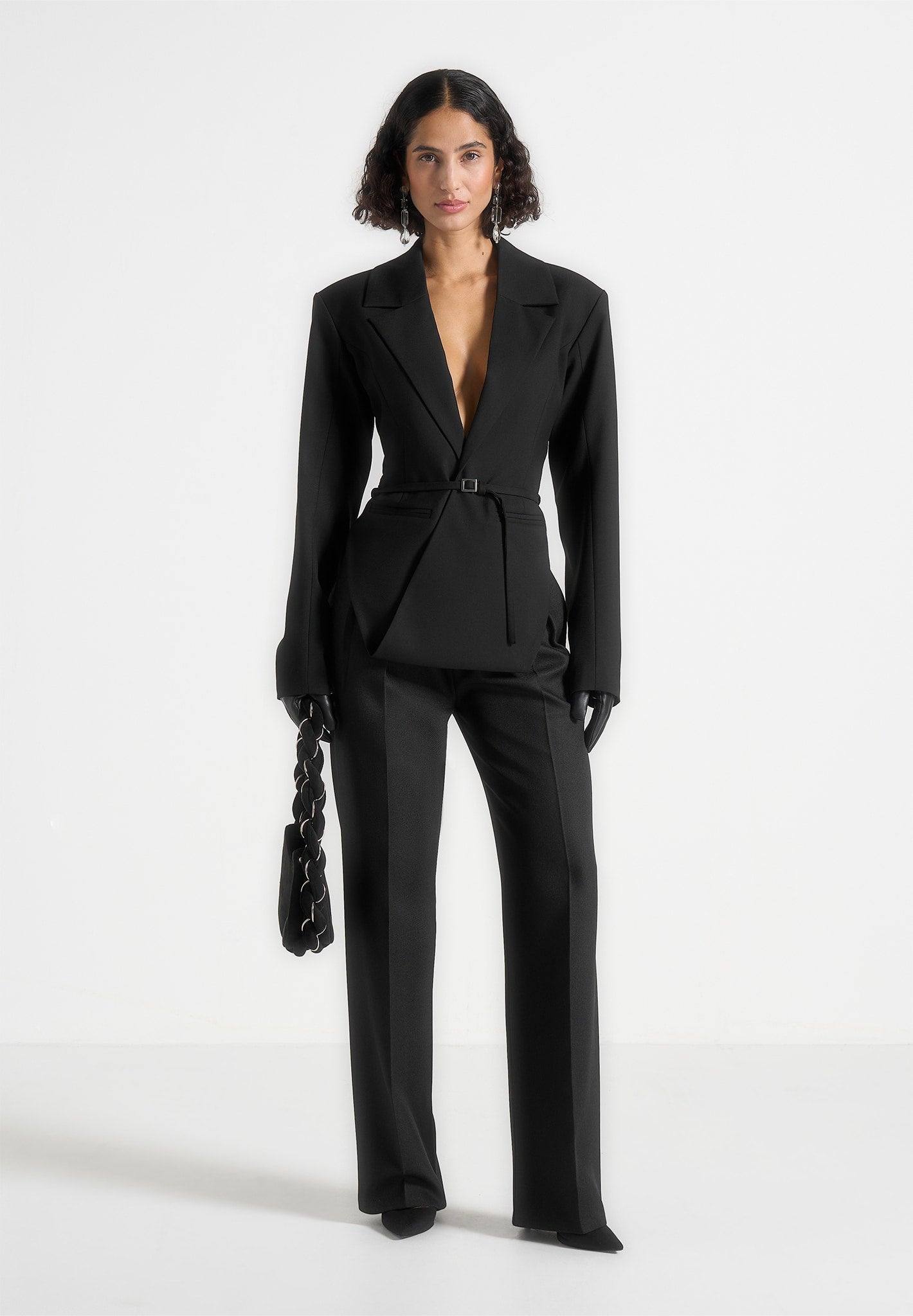 yuna-plunge-tailored-blazer-with-belt-black