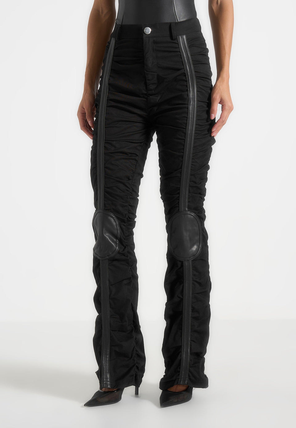 ruched-trousers-with-knee-patch-black