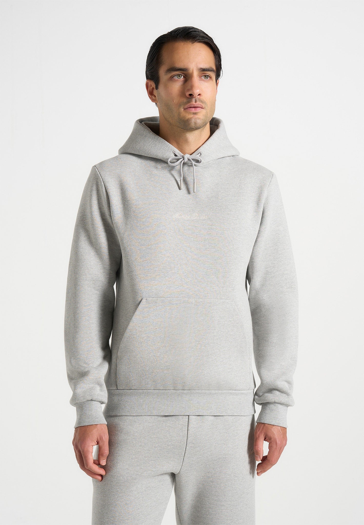 Gustave - Signature Regular Fitted Hoodie - Marl Grey 