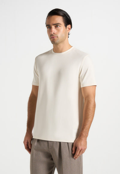 Matteo - Regular Fit Cotton T-Shirt - Cream
