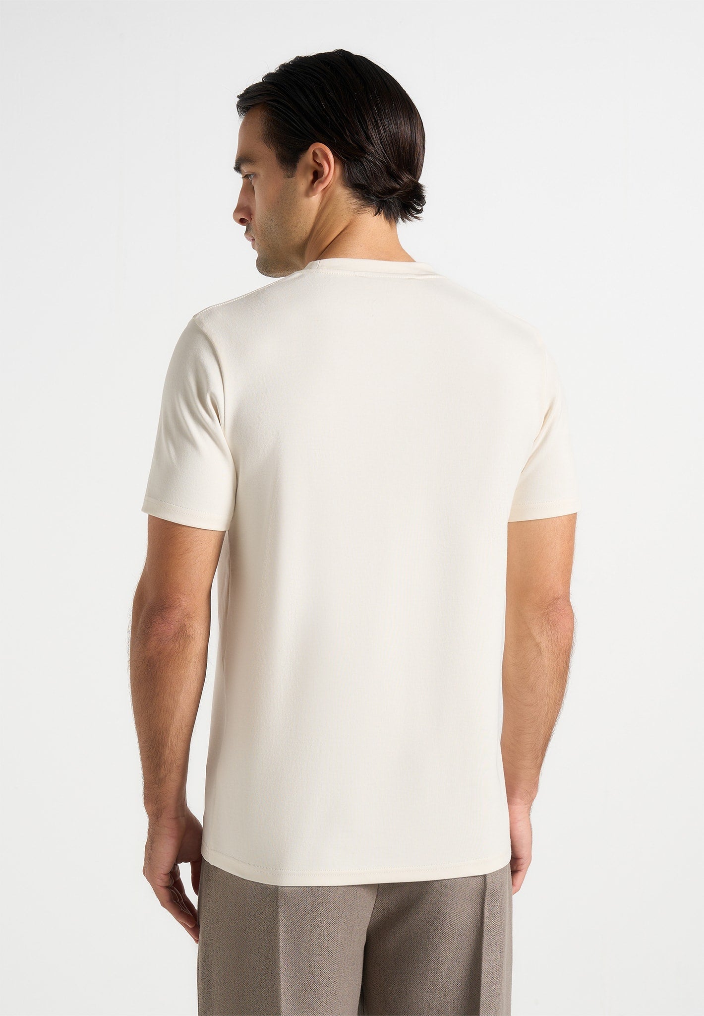 Matteo - Regular Fit Cotton T-Shirt - Cream