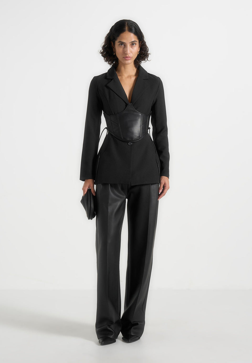 blazer-with-vegan-leather-corset-black