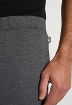 Dion - Neoprene Minimal Tapered Fit Cuffed Sweatpants  - Charcoal Grey