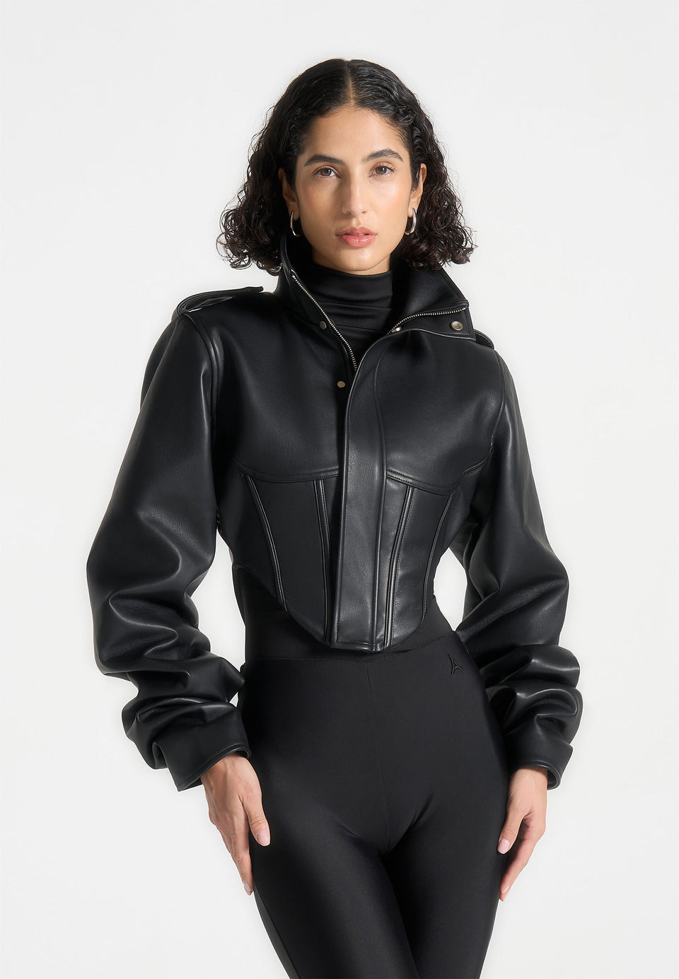 solange-leather-tacked-sleeve-corset-jacket-black