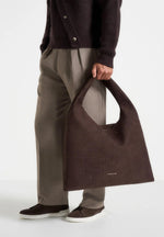 Aubin - Braided Suede Hobo Bag - Brown