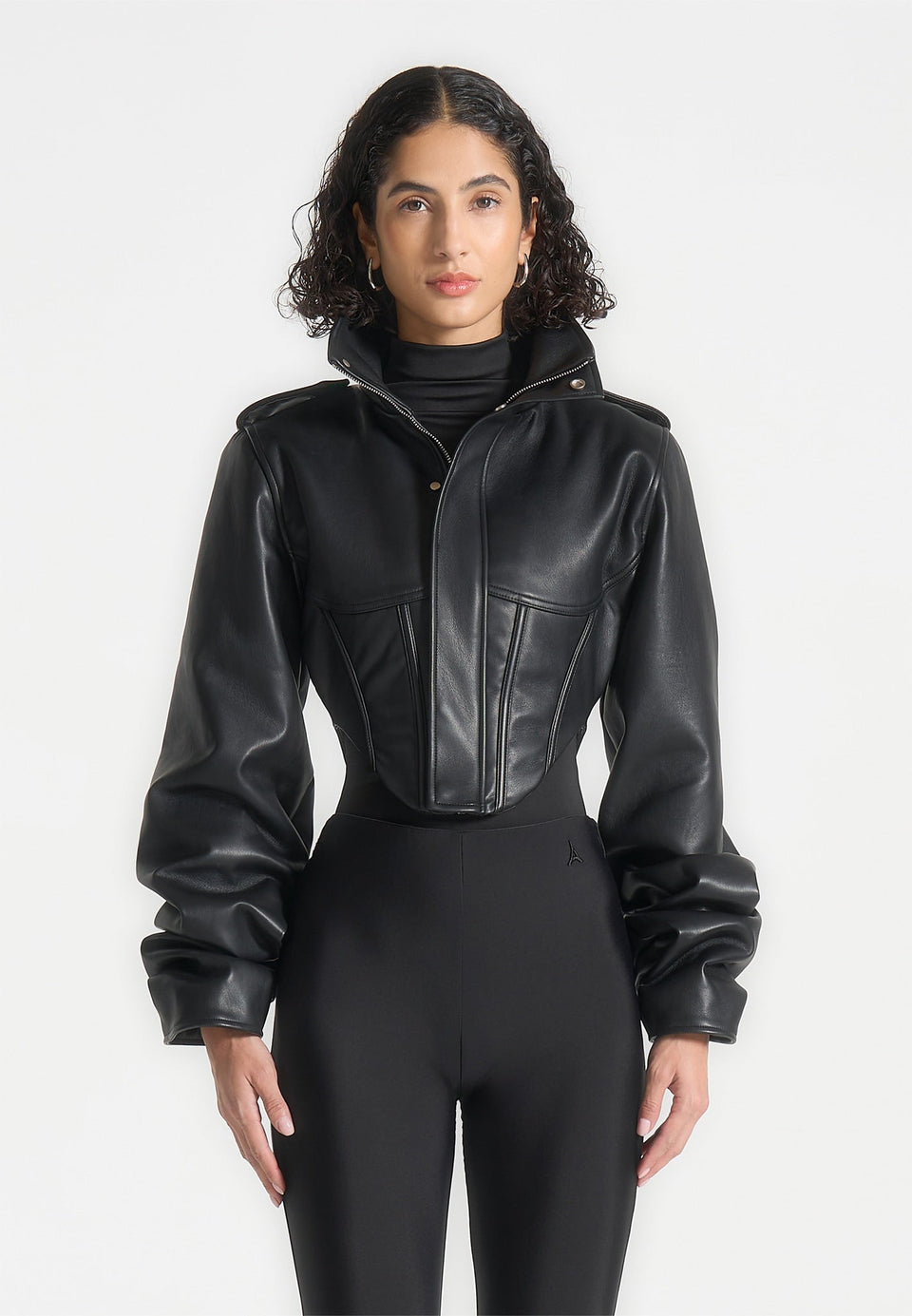 solange-leather-tacked-sleeve-corset-jacket-black