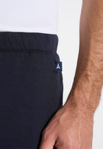 Dion - Neoprene Minimal Tapered Fit Cuffed Sweatpants - Navy