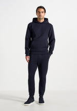Dion - Neoprene Minimal Tapered Fit Cuffed Sweatpants - Navy