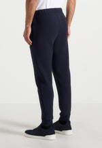 Dion - Neoprene Minimal Tapered Fit Cuffed Sweatpants - Navy