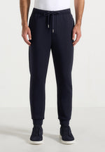 Dion - Neoprene Minimal Tapered Fit Cuffed Sweatpants - Navy