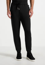 Dion - Neoprene Minimal Tapered Fit Cuffed Sweatpants - Black