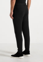 Dion - Neoprene Minimal Tapered Fit Cuffed Sweatpants - Black