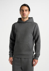 Drew - Neoprene Minimal Regular Fit Hoodie - Charcoal Grey