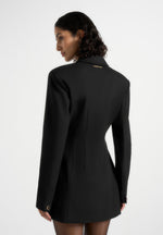 Amélie - Hourglass Button Up Blazer Dress - Black