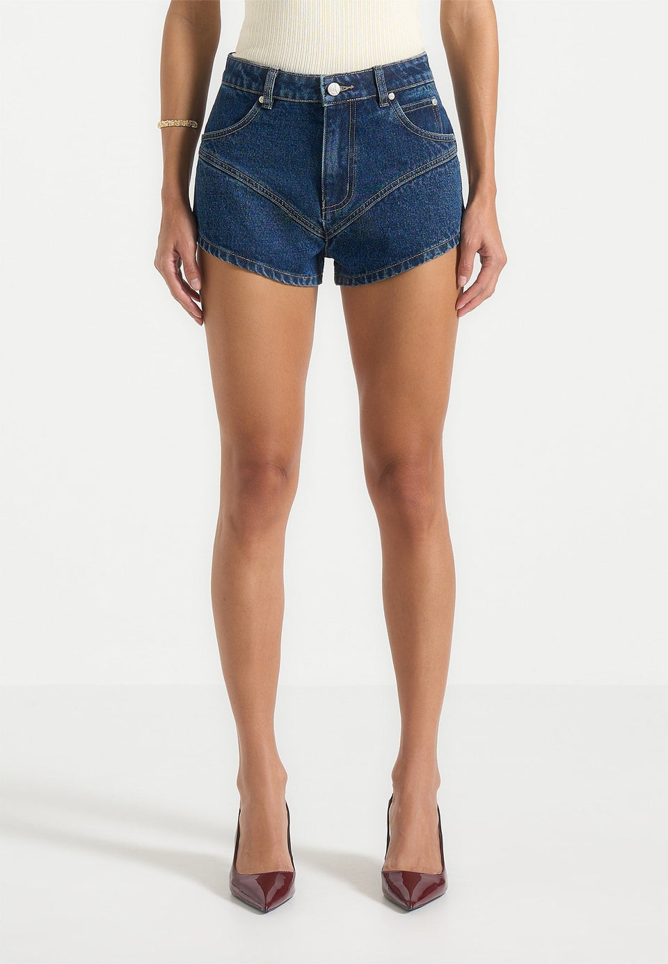 lore-contour-denim-mini-shorts-indigo