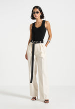 VS001 - Scoop Neck Ribbed Cotton Tank Top - Black