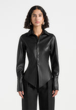 vegan-leather-angled-shirt-black