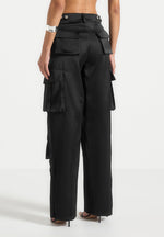 satin-high-waisted-cargo-pants-black