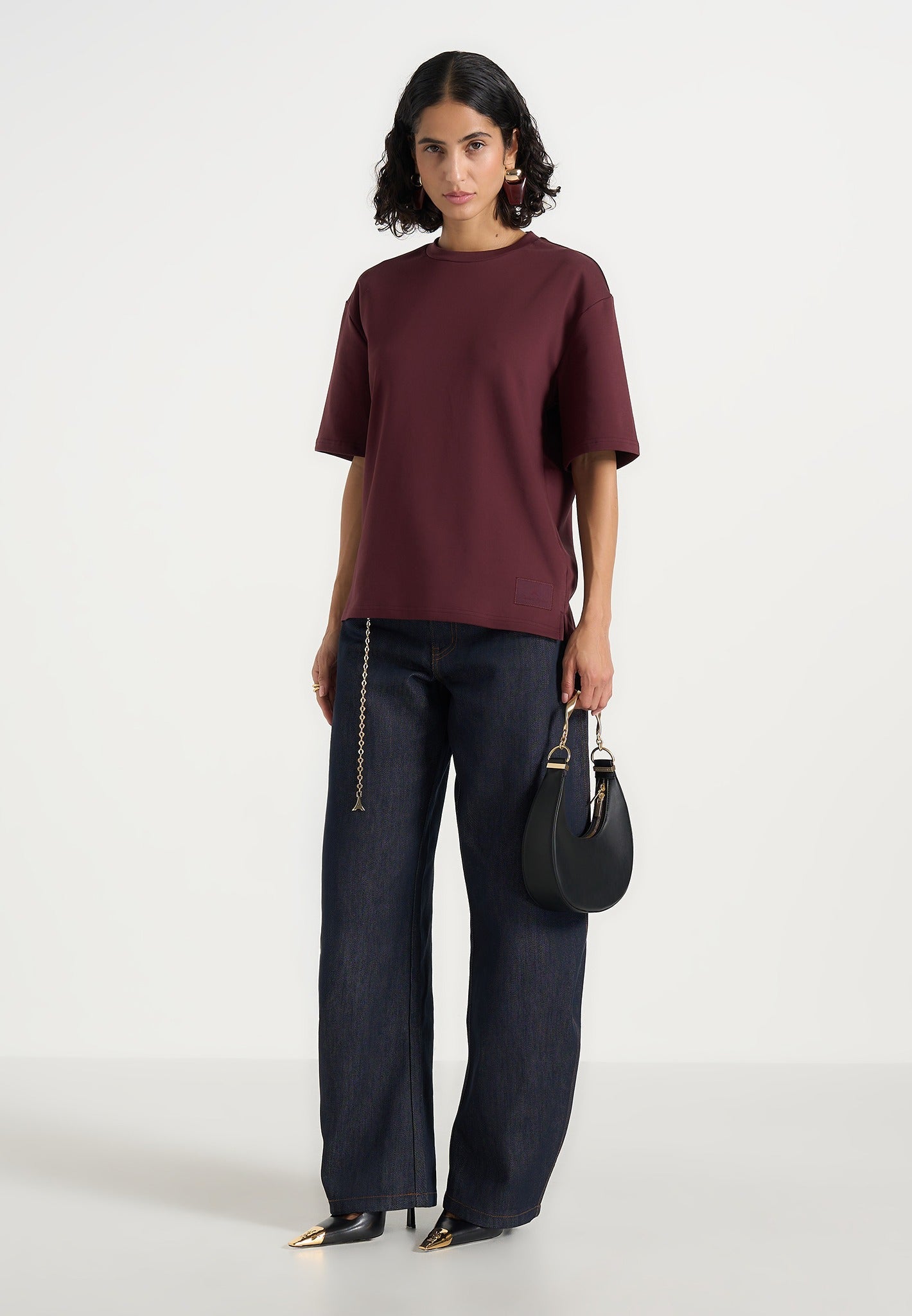 TS007 - Unisex Relaxed Fit Cotton T-Shirt - Wine Red 