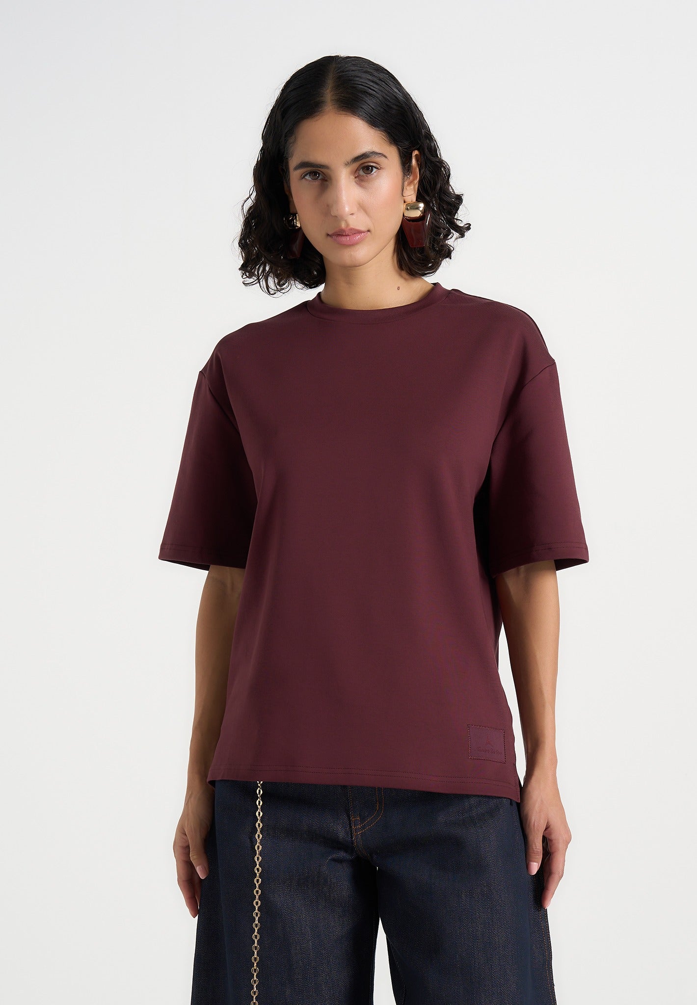 TS007 - Unisex Relaxed Fit Cotton T-Shirt - Wine Red