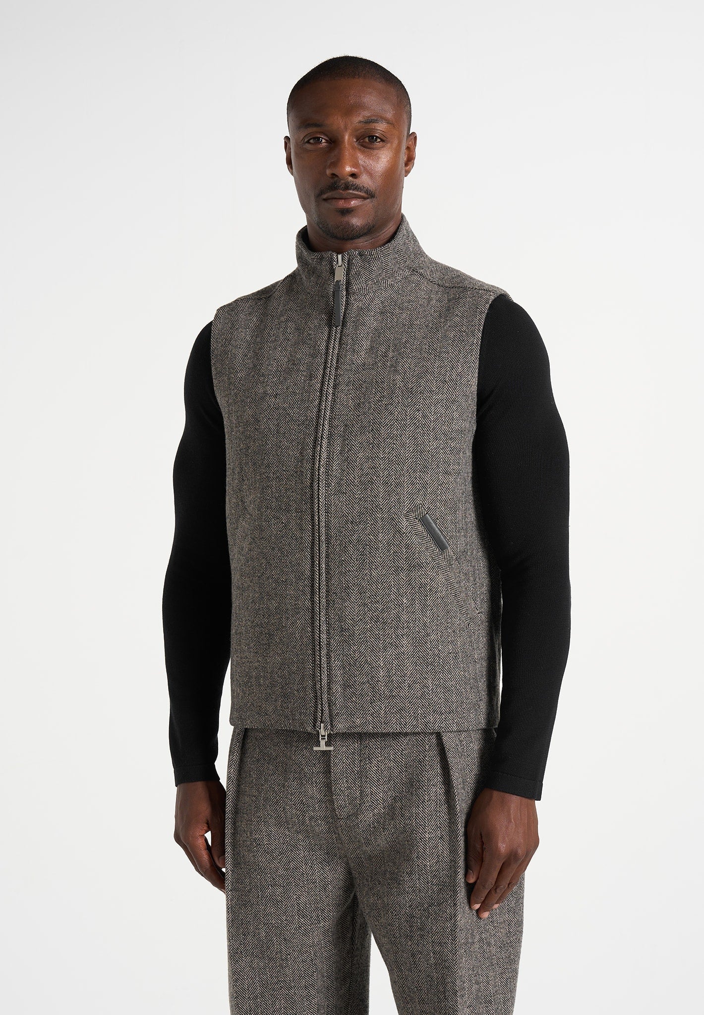levi-herringbone-wool-zip-gilet-grey
