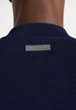 KW003 - Fitted Mock Neck Wool-Blend Sweater - Navy