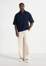 Joss - Boxy Signature Polo Shirt - Navy