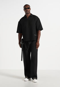 Joss - Boxy Signature Polo Shirt - Black