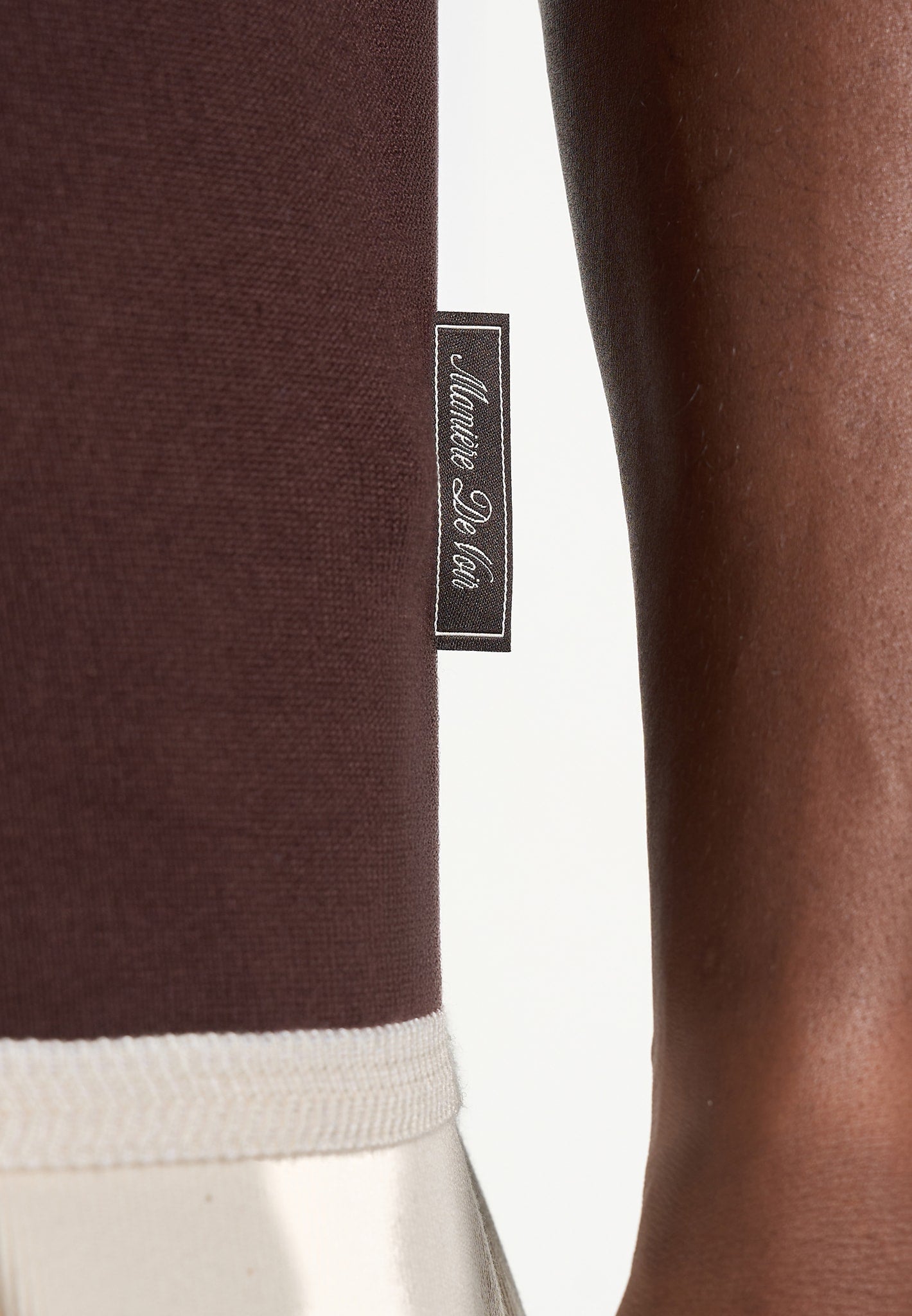 Lambert - Contrast Detail Knit Polo Shirt - Brown