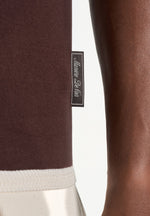Lambert - Contrast Detail Knit Polo Shirt - Brown